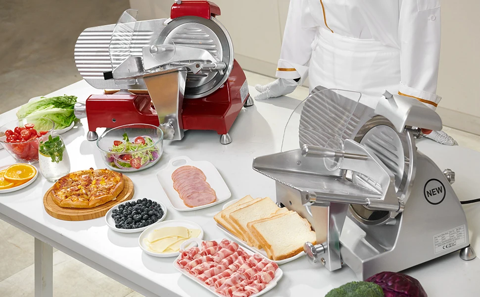 Woomaster Commercial Automatic Food Meat Slicer with finger protection