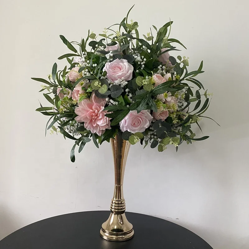 purple mini flowers flower ball with olive green leaves branches for wedding table centerpiece floral arrangements