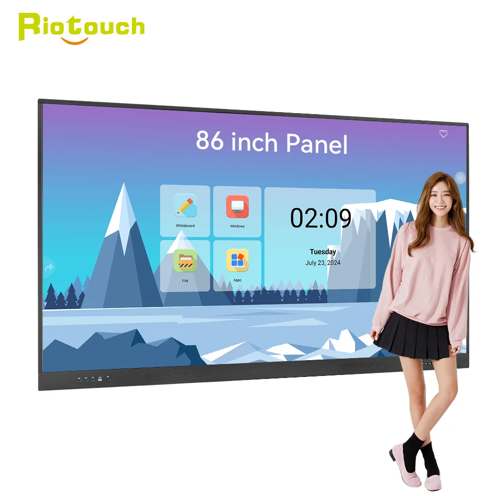 65/75/86 Dual systeml Android 4k smart board touch screen interactive school teaching education Smart board interactve boards