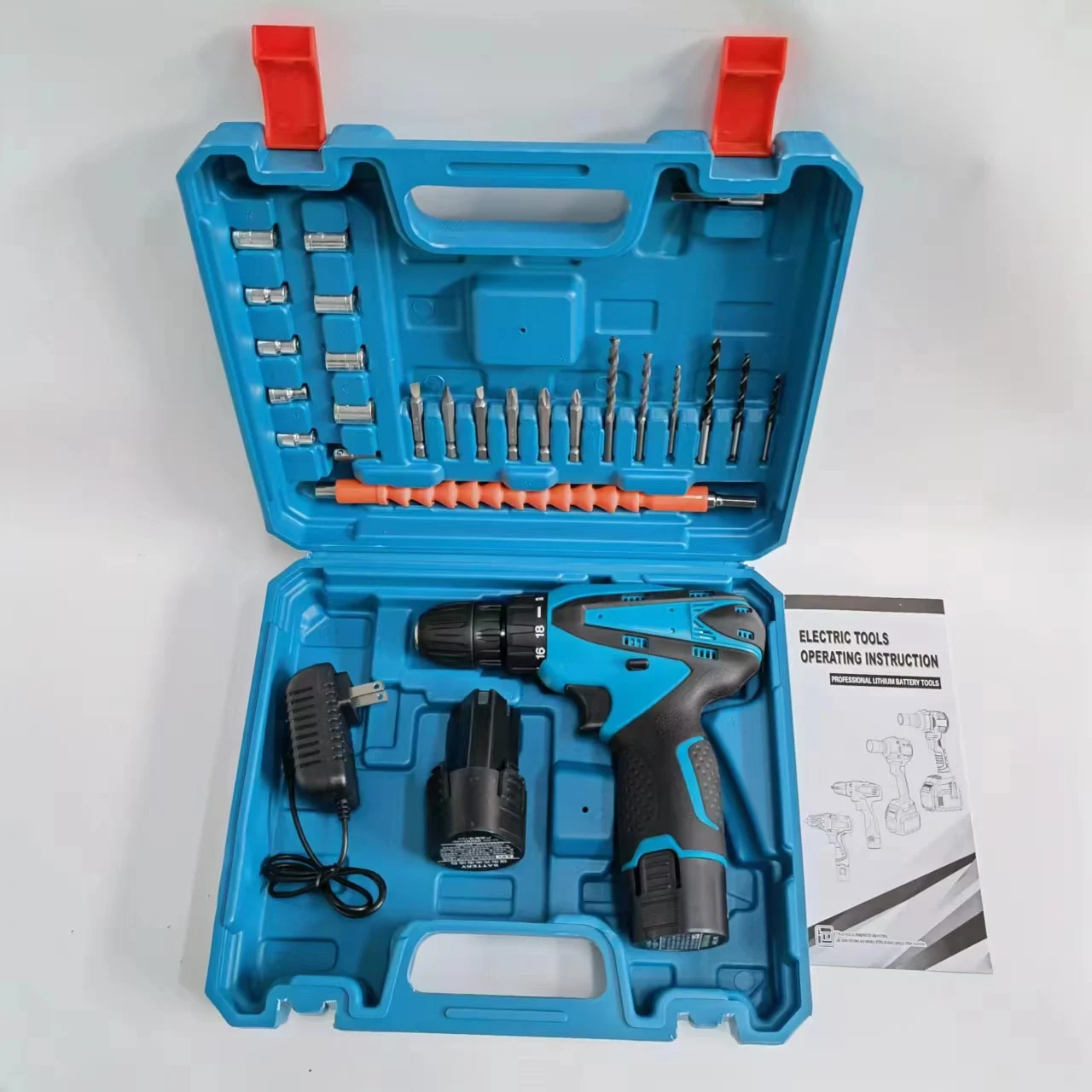 12V Portable Cordless Power Screw Drivers  Lithium Industrial  Rechargeable Drill Battery Drilling Machine Tool Set