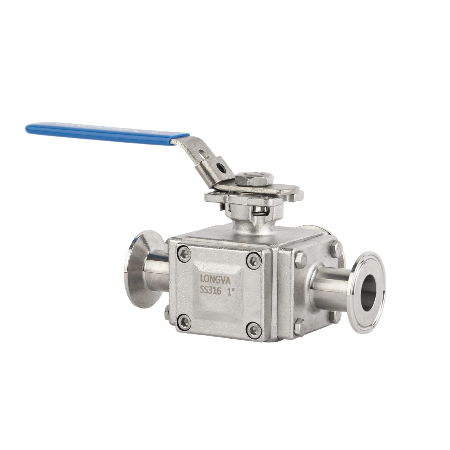 Sanitary Stainless Steel 304/316L Square Three-Way Ball
