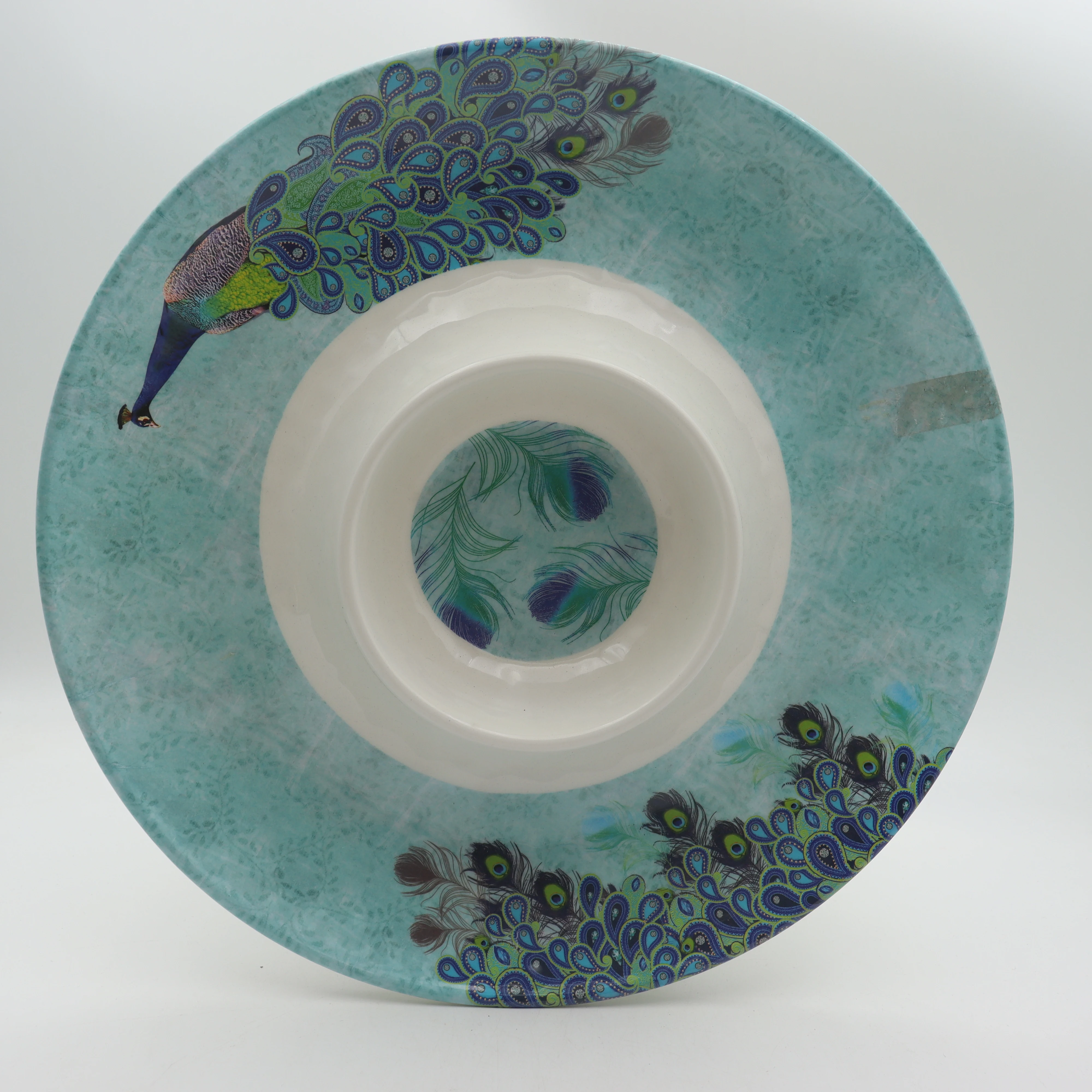 OEM service melamine chip and dip tray for party melamine trays round melamine platter dishwasher safe