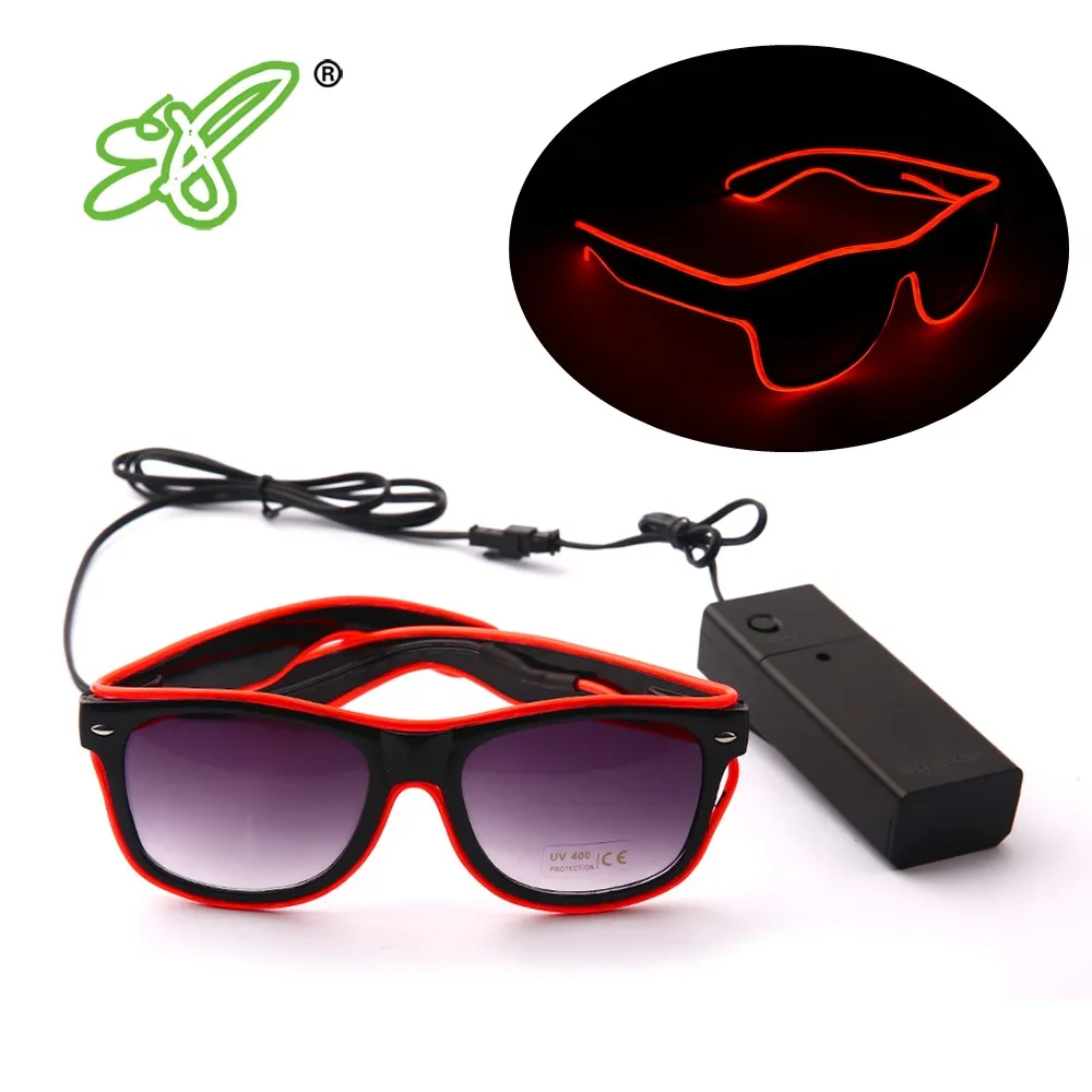 LED light up sunglasses glow flashing EL glasses for party Halloween club decoration