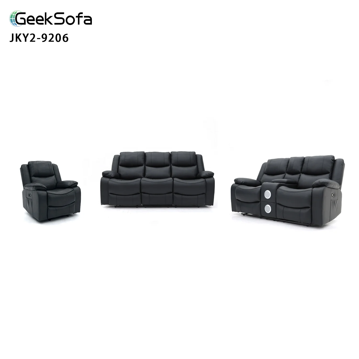 Электрический кожаный чехол для дивана Geeksofa 3 2 1 с консолью и Bluetooth-колонками для мебели для гостиной