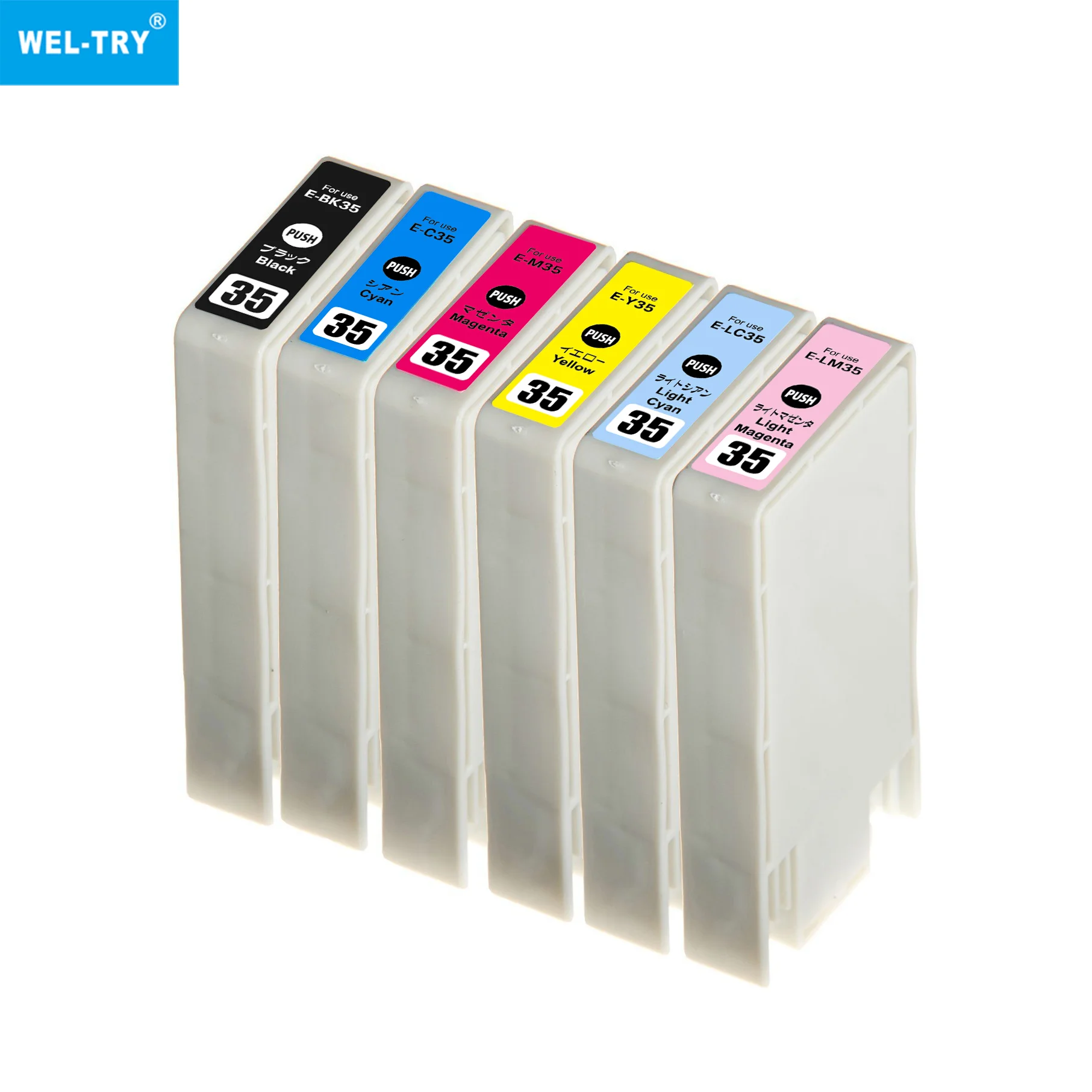 WEL-TRY ICBK35 ICC35 ICM35 ICY35 ICLC35 ICLM35 Premium Color Compatible InkJet Ink Cartridge for Epson PM-A900/A950/D1000