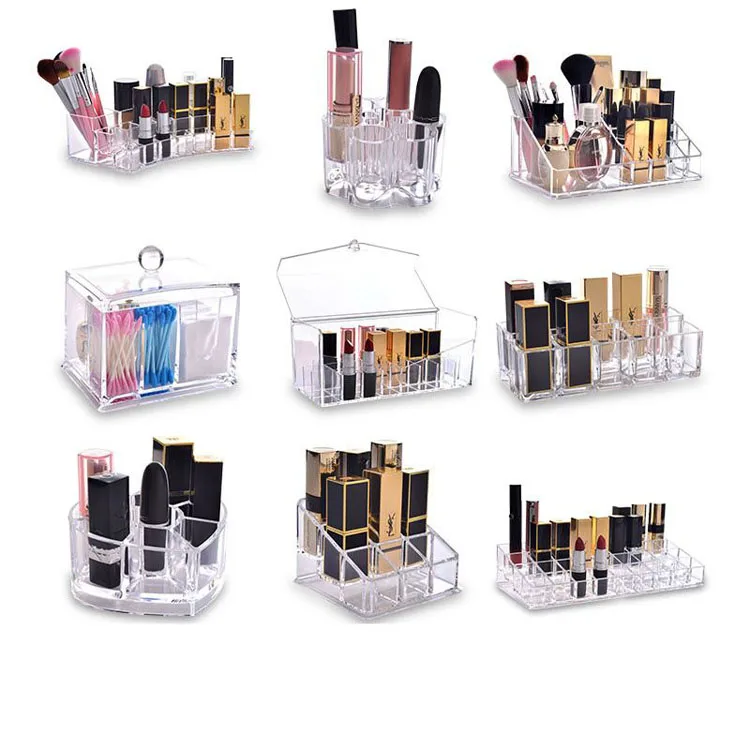 Acrylic Clear Cosmetic Makeup Organizer Stand Shelf For Lipstick
