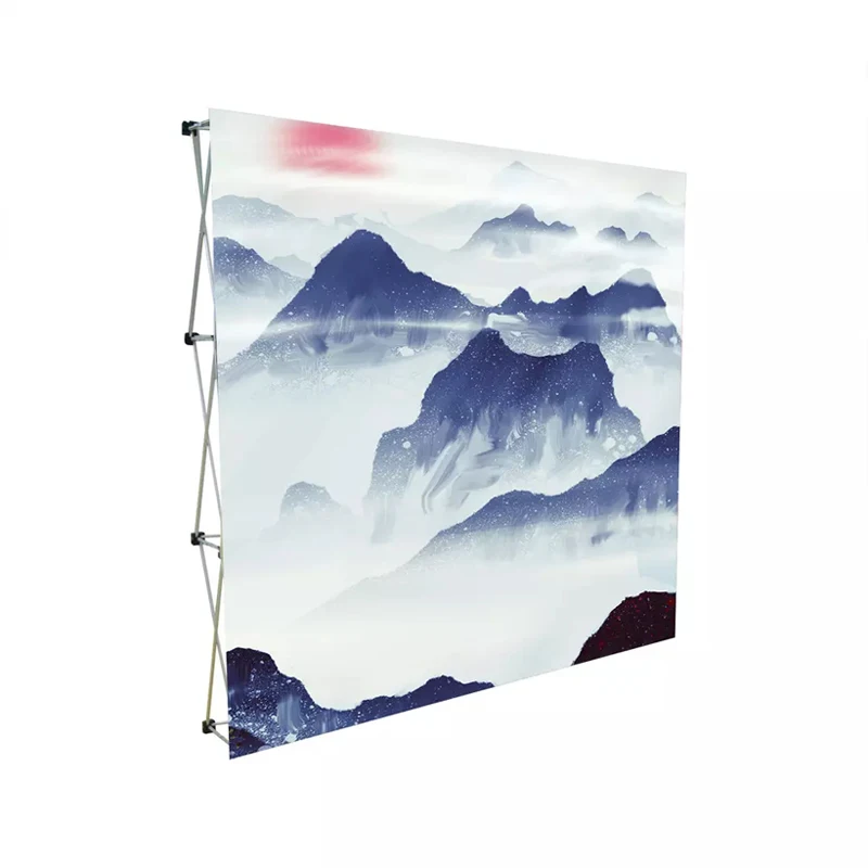 Custom 3x3 meter pop up banner display for wall or backdrop with lights