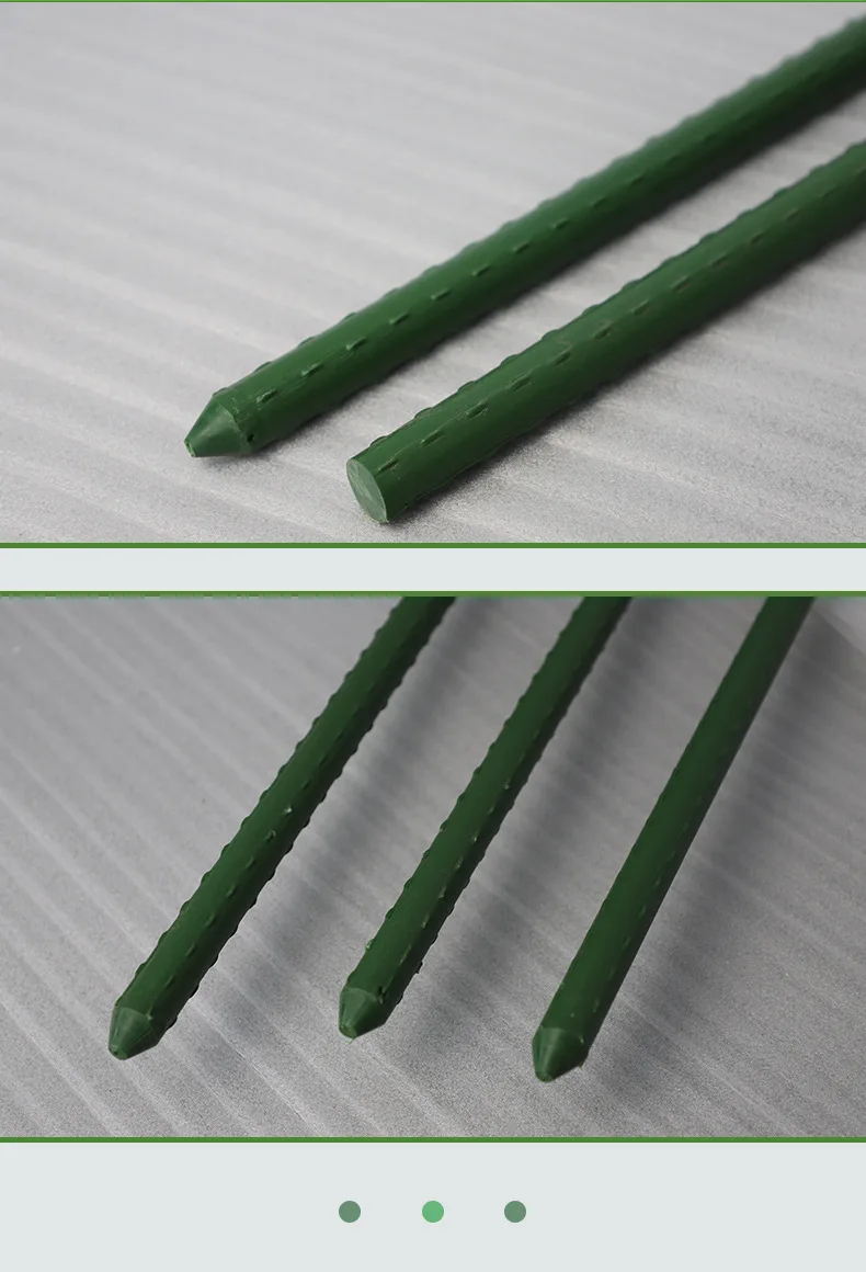 Green Plastic Plant Stakes Garden Support Fiberglass Rods for Plants and Trees