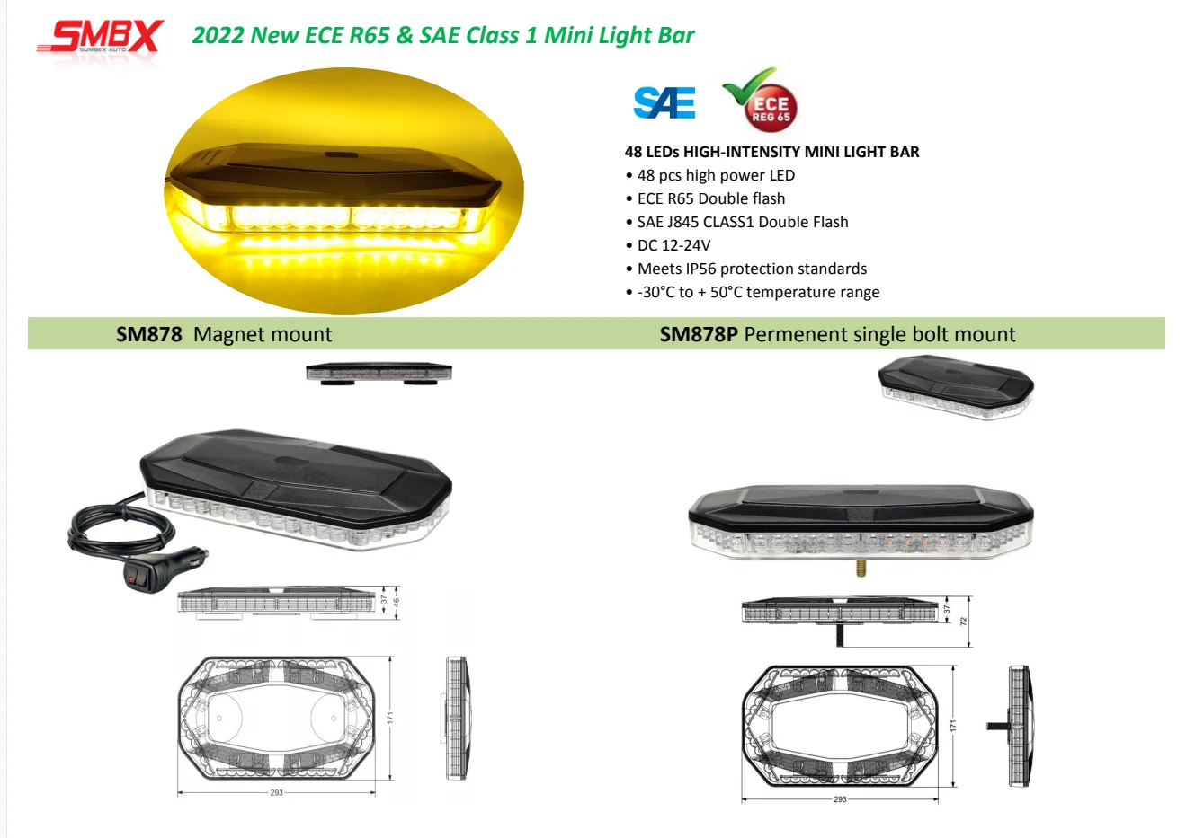 12 24 Volt Led Strobe Warning Light Bar For Car Fire Truck Ambulance Alarm Flashing Light bar