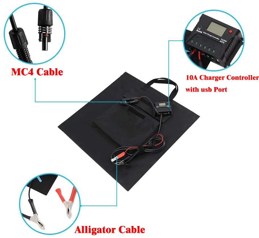 100W складное портативное зарядное устройство от солнечной энергии для RV 12V Бытовая техника jackery Suaoki rockpal goalzero станции генератора
