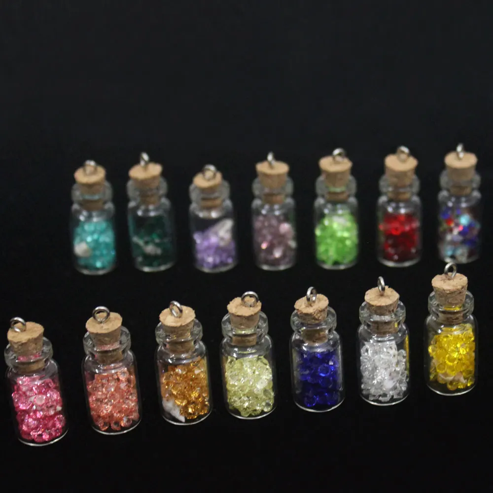 Mini Pretty 10 шт./пакет свободные объемные стеклянные прозрачные бусины в форме бутылки для сообщений мини красочные внутри изготовления слаймов