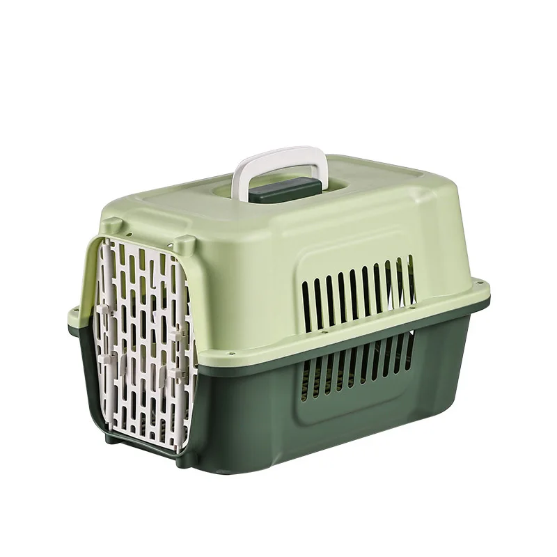 Outdoors Colourful Plastic Door Lock Breathable Cat Air Box Portable Pet Travel Carrier Cat Dog Flight Case