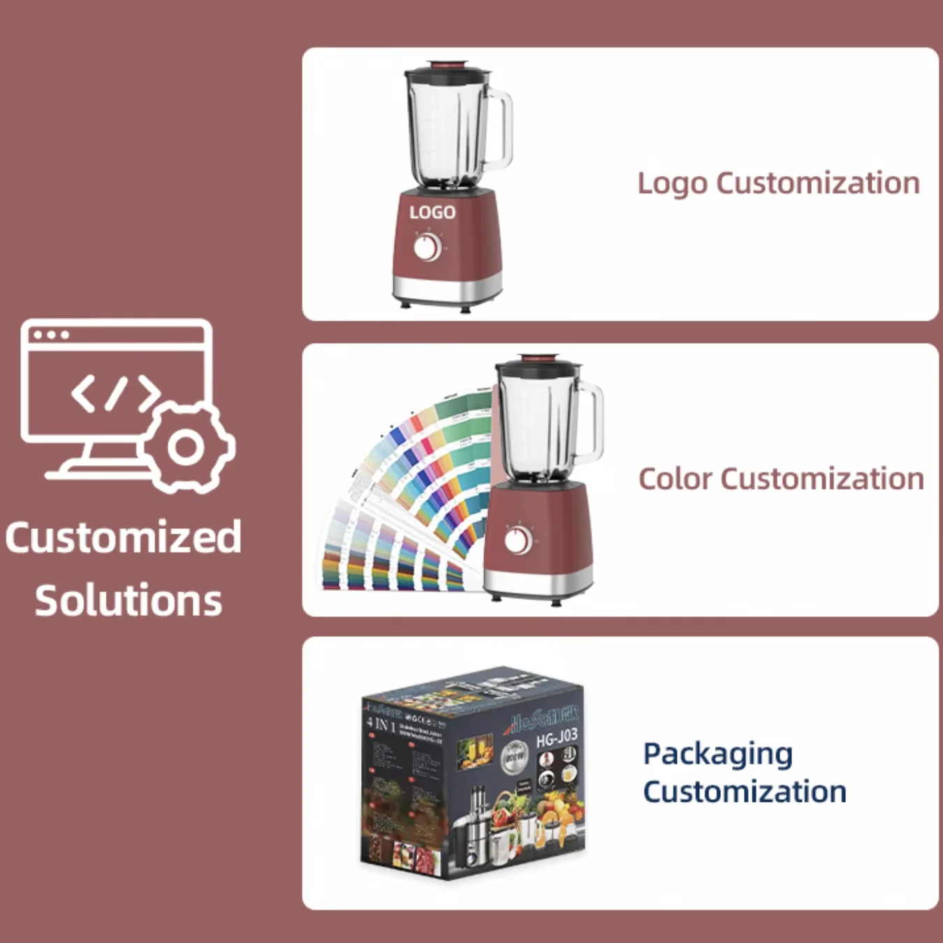 3 in 1 Multi-Purpose Blender Electrical Kitchen Appliances High Speed Commercial Blender