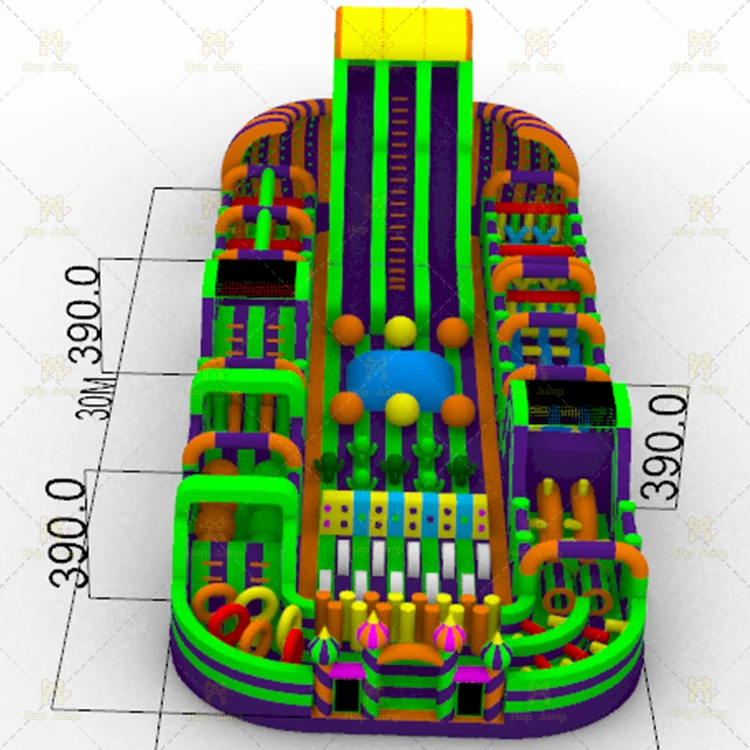 direct factory 14*30m giant inflatable indoor outdoor theme park for sale funcity playgrounds big project