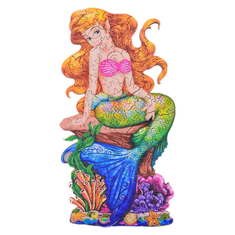 New style Amazon hotsale A3 A4 A5 3D wooden animal puzzle  Cartoon DIY wooden jigsaw puzzle for kids