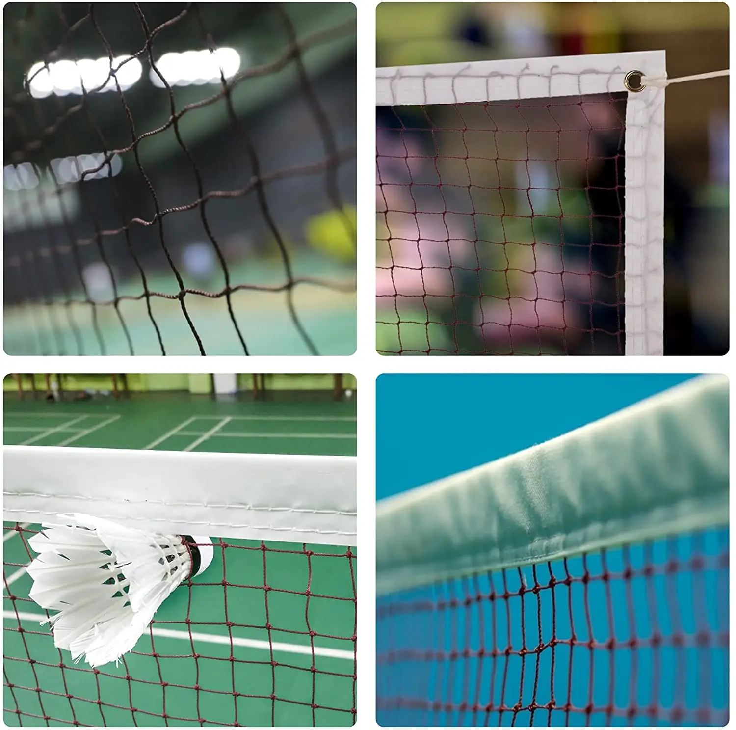 Outdoor High Quality Portable Sports Professional Weighted Polyester Small Hole Badminton Net