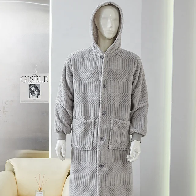 Jacquard Custom Recycled Flannel Coral Solid Fleece  Fabric Autumn Winter Robe Sleepwear