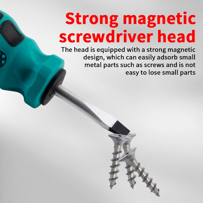 Dual-Purpose Retractable Cross-Shaped Phillips & Nut Screwdriver with Steel Short-Handled Radish OEM Customizable for Repair Use