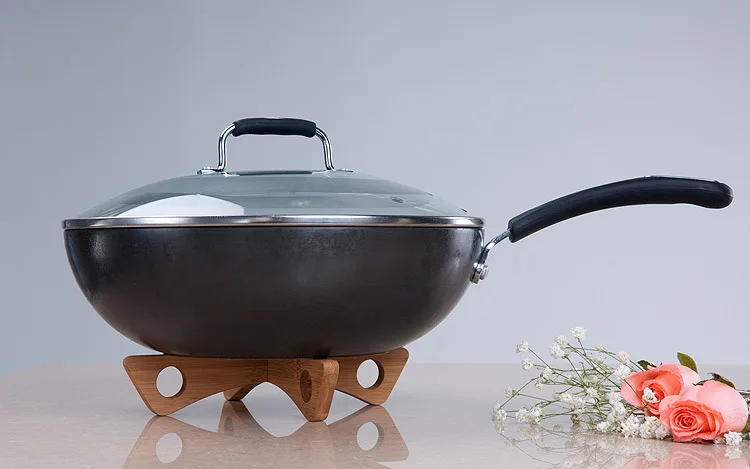 Bamboo Trivet Heat Resistant Bamboo Mat with Collapsible Cross Compact Design Non-Slip Multi-Purpose Solid Wood Pot Holder mat