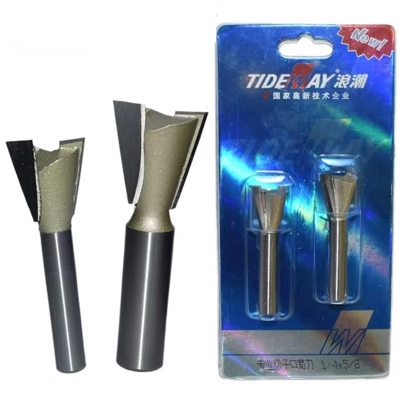Tideway Professional Grade 1/4 1/2 Shank Dovetail Router Bit Drawer Male and Female Tenon Bit Tungsten Carbide Bit