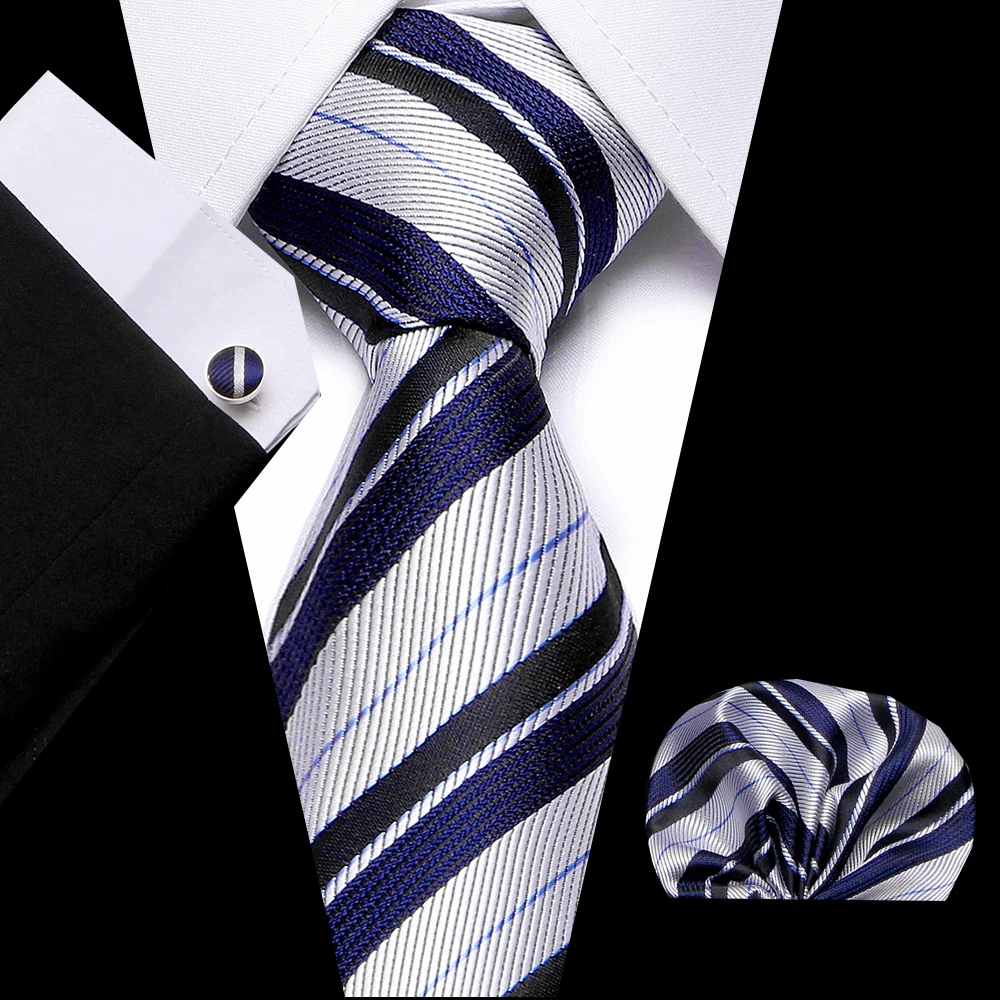 Guangzhou latest fashion Low MOQ 18 color stock neck tie for man woven 100% silk neck tie sets with box