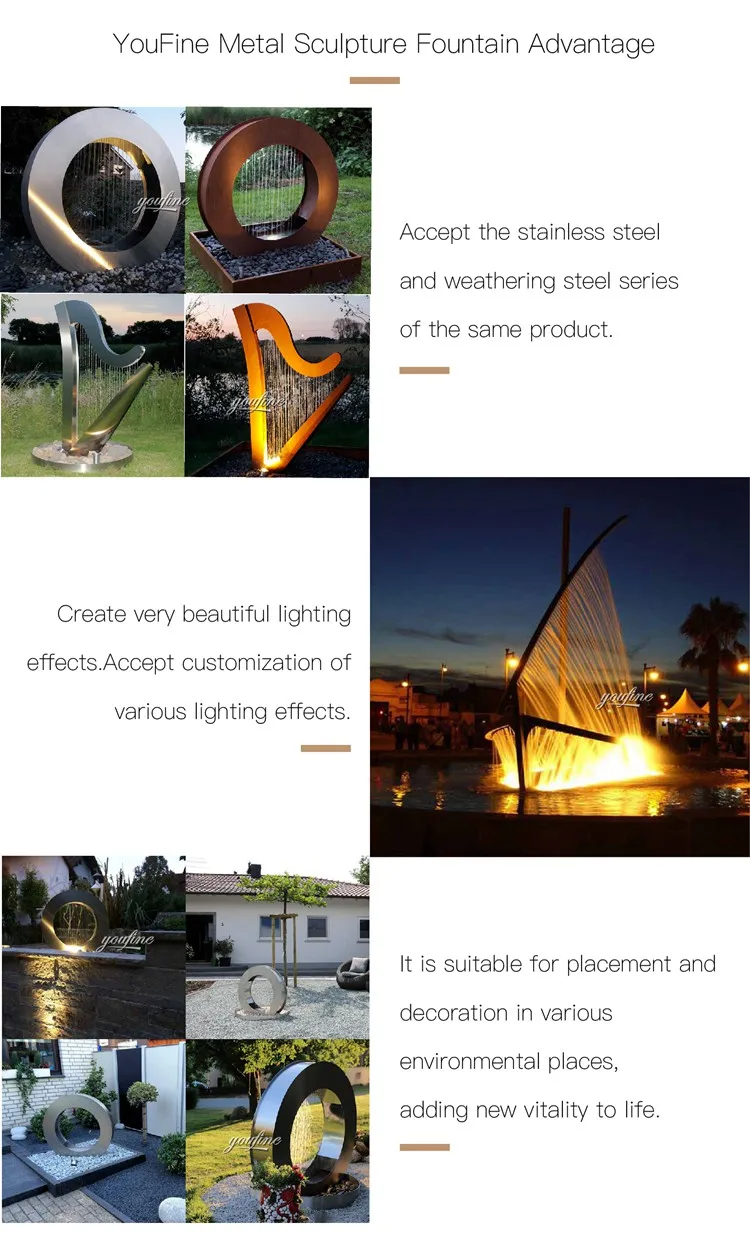  Statue Stainless Steel Sculpture Fountain