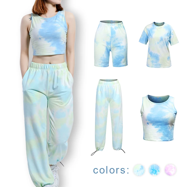 Индивидуальная Летняя женская одежда, женская рубашка, топ и штаны для бега, короткая хлопковая одежда для отдыха, женские комплекты с принтом