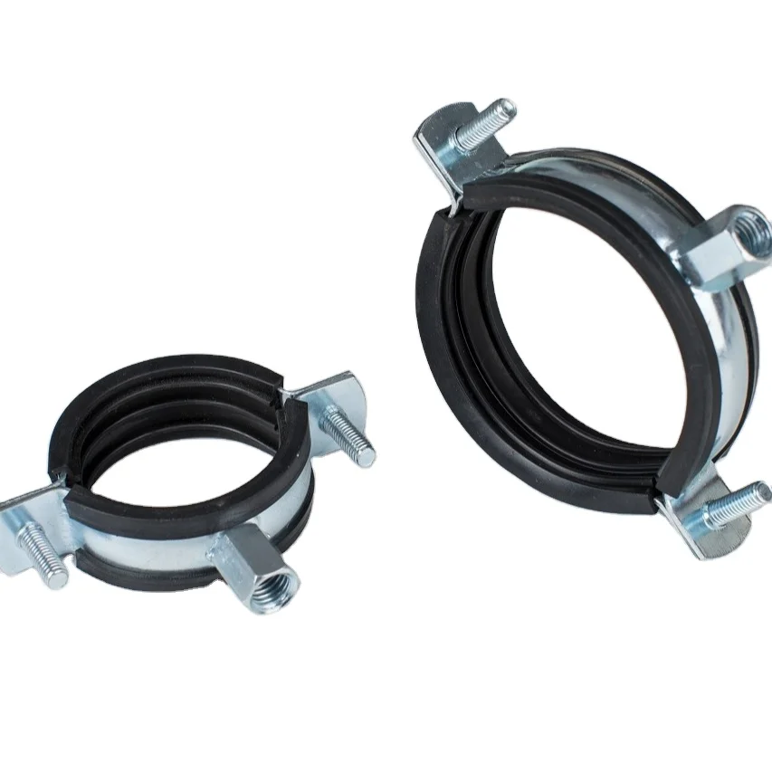 Kingfix pipe clamp manufacturers  galvanized EPDM  pipe clamps  with rubber