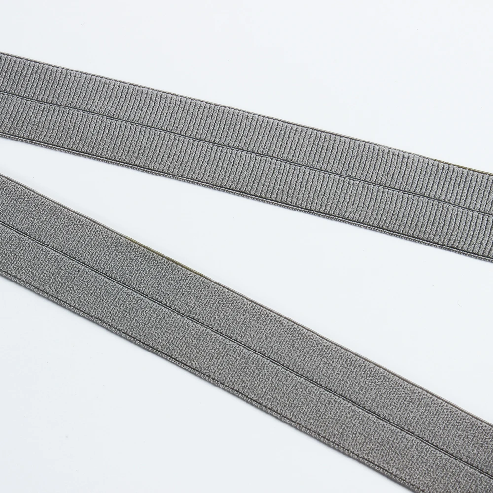Spandex Nylon Elastics Bands Ribbon Webbing Printed Flat Matt Design 5/8 1 Inch Customized Custom Color Fold Over Elastic