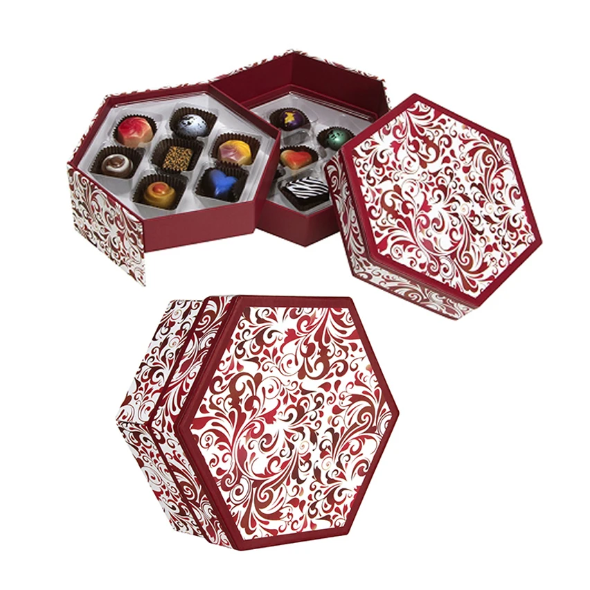 Fancy chocolate box paper velvet chocolate paper packaging box round chocolate box