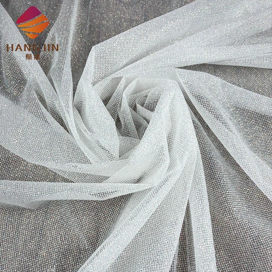 Hot Selling Competitive Price Ivory Bridal Fabric Sparkle White Mesh Fabric Super Dense Sequins Glitter Tulle Fabric Roll