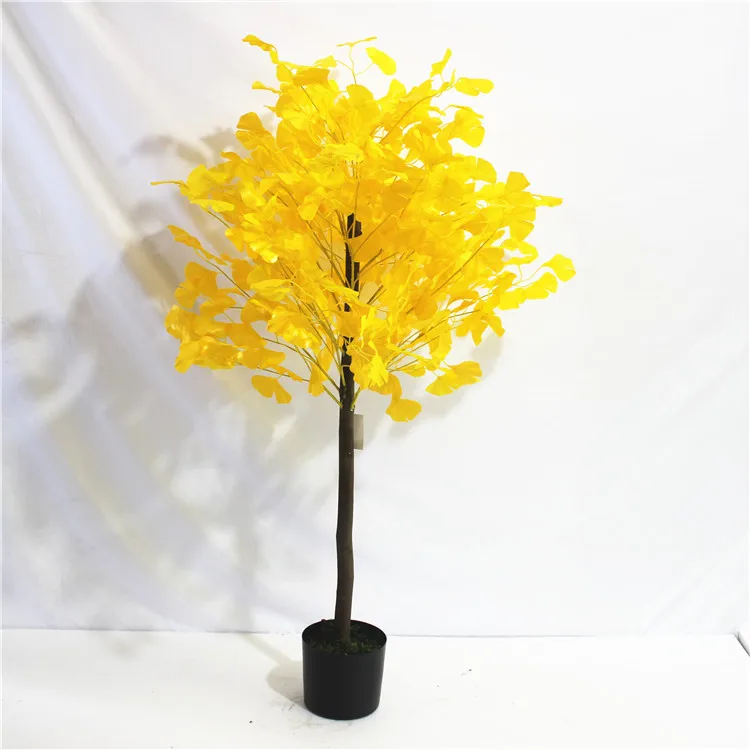 
Wholesale 1.35M Factory price artificial plastic ginkgo tree Ginkgo Tree leaves for home decoration 