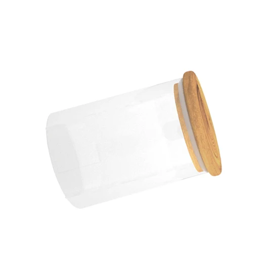 Factory Direct Sales Water proof Borosilicate Glass jar Smell Proof bamboo glass jar For store Tobacco And Spice