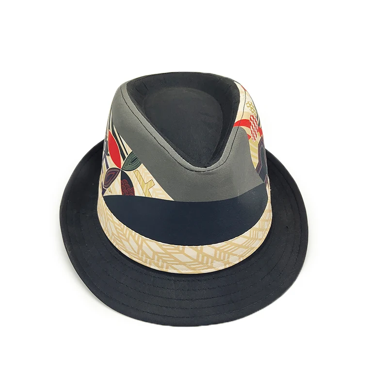 Cheap Colorful Print Dance Wide Brim Unisex Men Panama Fedora Hat Cowboy Kids Jazz-Caps Fedora Hats Women Wholesale 2021