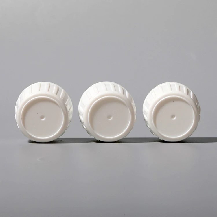 Leak Proof 28mm White Ribbed Closure Pilfer Proof Lids Tamper Evident Cap Polycone insert For Alpha Glass Bottles