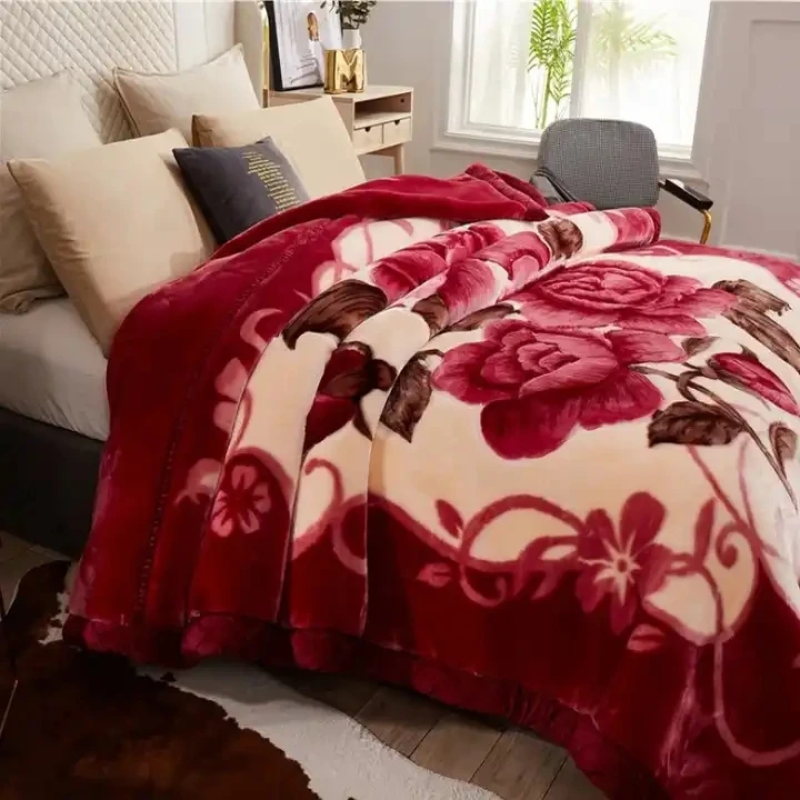 Оптовая продажа плотное Флисовое одеяло размера Queen-Size плюшевое бархатное в Корейском стиле Raschel для зимы