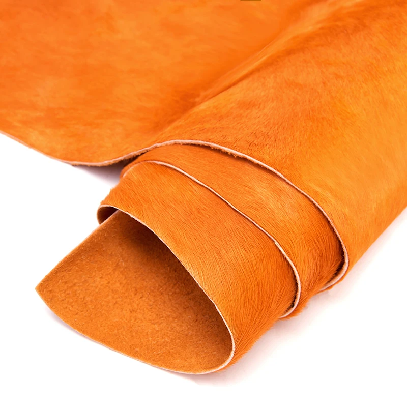 100%  Cow Hair Calf,Top Quality Genuine Leather, Baby Haircalf Solid colors, finished leather for handbag&shoe making