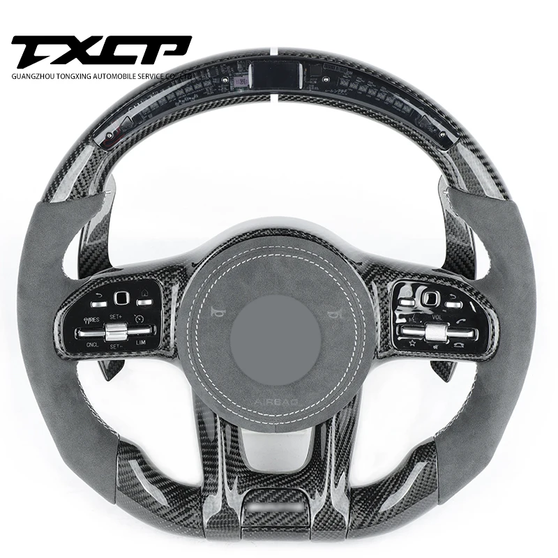 809AM-G carbon fiber steering wheel led steering wheel for Mercedes Ben-z W205 C63AM-G W213 E63 G63AM-G GLS63S AM-G GLA45 A45