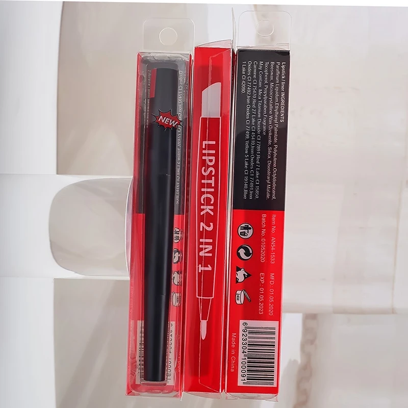 Best Selling Cruelty-Free High Pigment Waterproof Matte Red Lip Liner 2-in-1 Matte Lip Liner Lipstick Custom