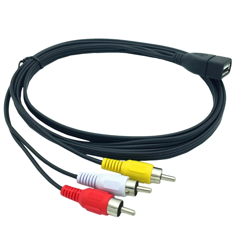 Новинка 1,5 м USB A мама к 3 RCA Phono AV кабель свинцовый ПК ТВ Aux аудио видео адаптер