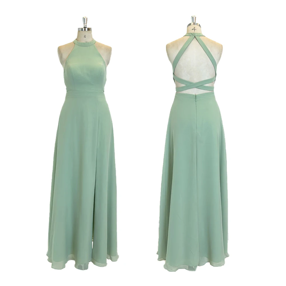 TEENYEE Customizable Evening Dresses Modest Bridesmaid Mint Green Ball Gowns For Wedding
