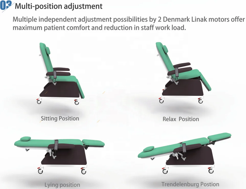 2024 DC-E-P10 Medical Comfortable luxury electric hospital blood donation medical dialysis treatment chairs