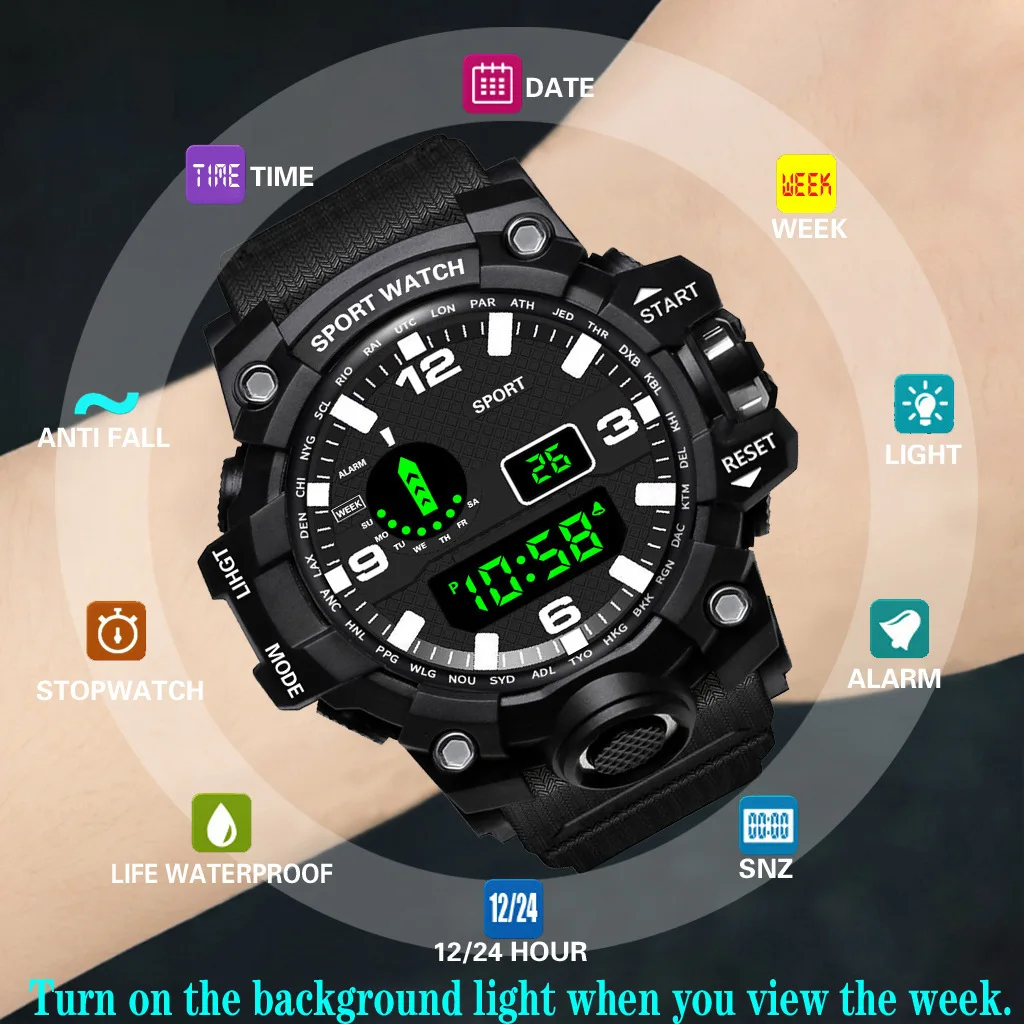 Sports Watch For Women And Men Electronic LED Digital Watch Fashion Casual Simple Silicone Female Watch