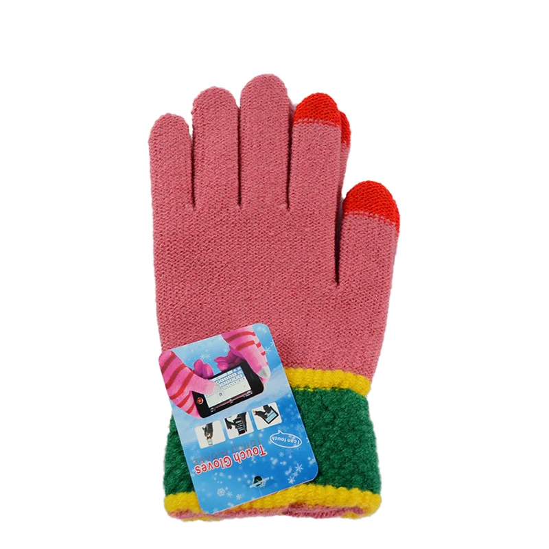 Зимние теплые вязаные перчатки для мобильного телефона с сенсорным экраном трикотажные женские мужчин и женщин 100%