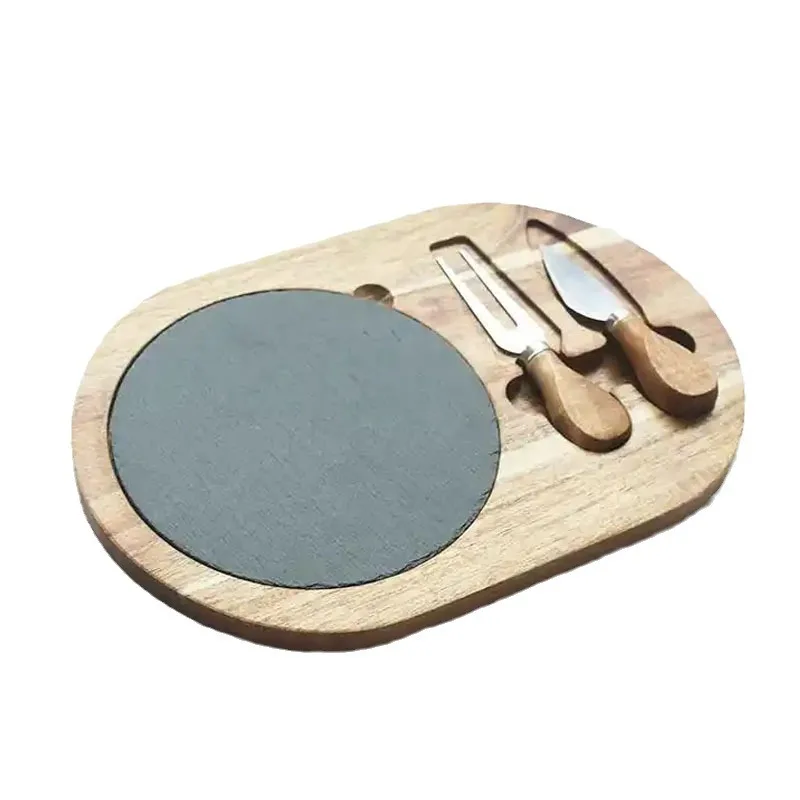 Sustainable Cheese Board and Sushi Steak Wooden Tray Restaurant Appetizer Serving Platter wooden Sushi cheese Tray with slate