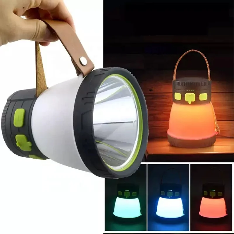 Перезаряжаемый портативный Настольный фонарь RGB на солнечной батарее с пауэрбанком для помещений дома чтения улицы кемпинга походов
