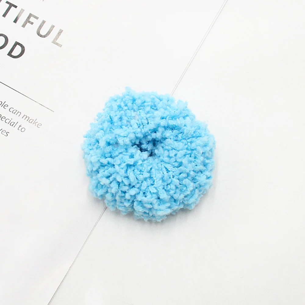 2021 fashion luminous plush high quality elastic hair scrunchies candy color hair tie for girls