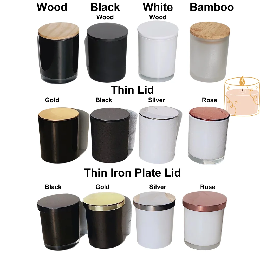 Candle Jar 6oz 15oz Custom Color Amber Matte Frosted Glass Candle Jar With Lid And Box For Candle Making Decorate