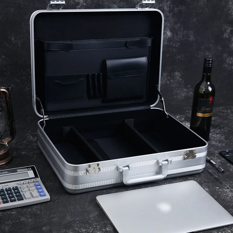 Premium Aluminum Alloy File Case with Combination Lock for Office Supplies Tools Storage and Business Trips