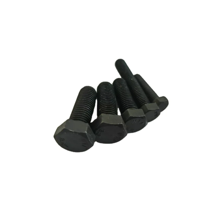 High Strength Black Oxidized Carbon Steel Hex Bolts and Nuts Hexagon Head Design for Building Applications